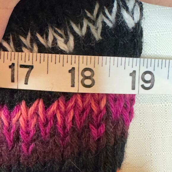 MOTHER Alpaca Blend Sweater Size XS Stripes Bell Sleeve Crop Sweater Chunky - Picture 11 of 12